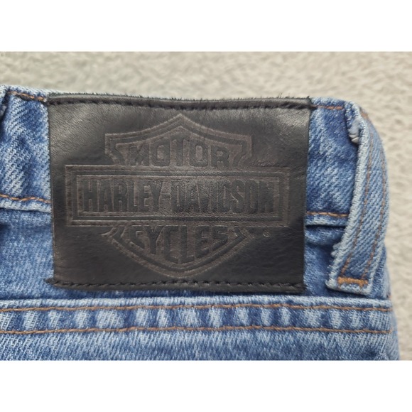 Harley Davidson Womens‎ Bootcut Blue Jeans Size 16 High Rise 35X30.5 Y2K - Picture 3 of 16